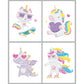 Diamond Dotz Neon Flock Black Set – Neon Unicorns – 4 Pack (20 x 25cm)