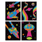 Diamond Dotz Neon Flock Black Set – Neon Space – 4 Pack (20 x 25cm)