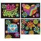 Diamond Dotz Neon Flock Black Set – Neon Peace & Love – 4 Pack (20 x 25cm)