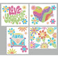 Diamond Dotz Neon Flock Black Set – Neon Peace & Love – 4 Pack (20 x 25cm)
