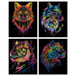 Diamond Dotz Neon Flock Black Set – Wild Neon – 4 Pack (20 x 25cm)