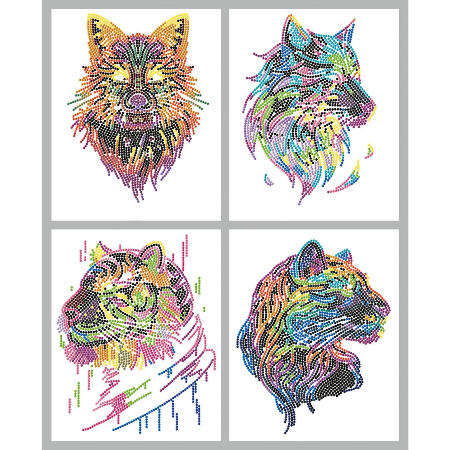 Diamond Dotz Neon Flock Black Set – Wild Neon – 4 Pack (20 x 25cm)