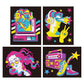 Diamond Dotz Neon Flock Black Set – Neon Retro Classic – 4 Pack (20 x 25cm)