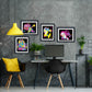 Diamond Dotz Neon Flock Black Set – Neon Retro Classic – 4 Pack (20 x 25cm)