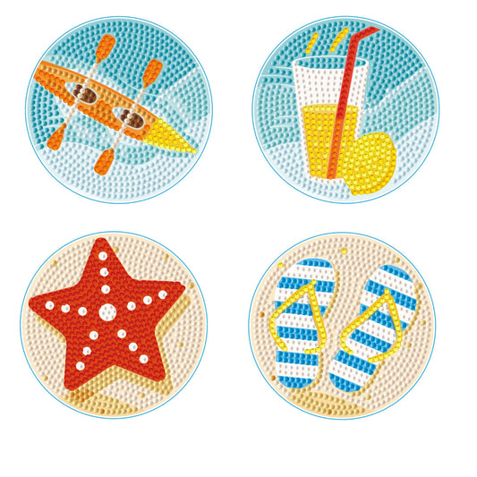 Diamond Dotz Coaster Set – Vacation – 4 Pack (10 x 10cm)
