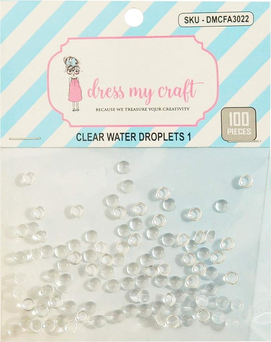 Dress My Crafts Water Droplet Embellishments 100/Pkg-#1