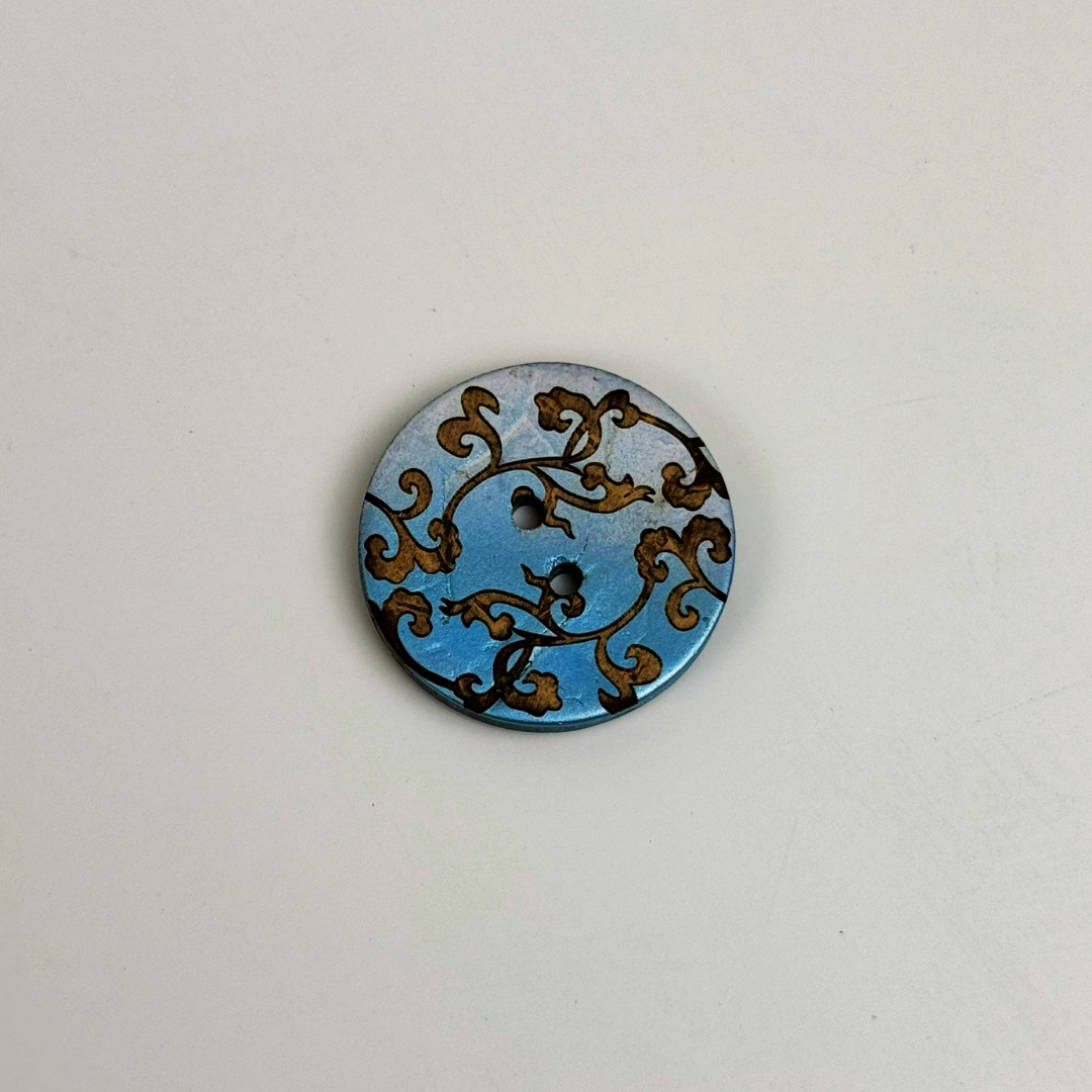 Coco Print 25mm buttons - Blue 15pieces