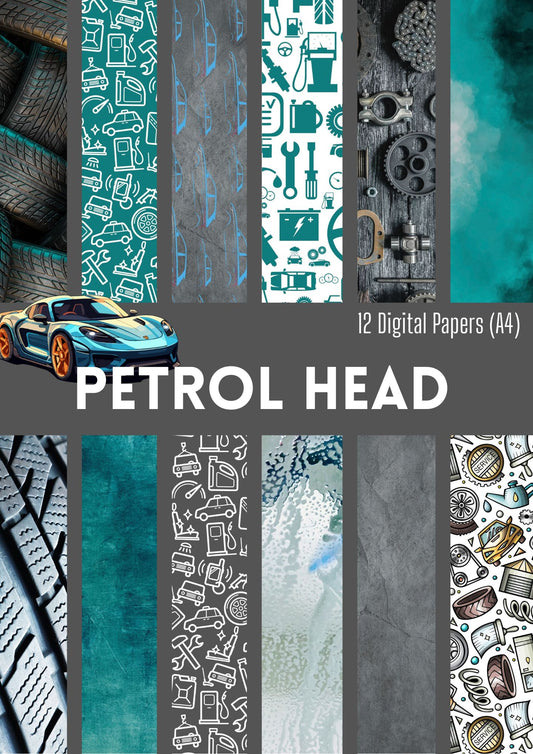 Digital Kit A4 Papers Petrol Head - 12 designs