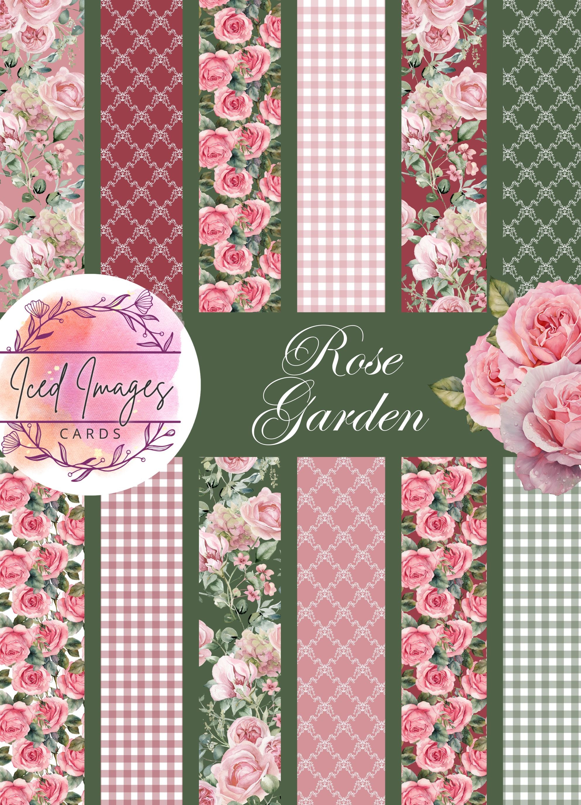 Digital Kit A4 Papers Rose Garden - 12 designs – DRKCrafts