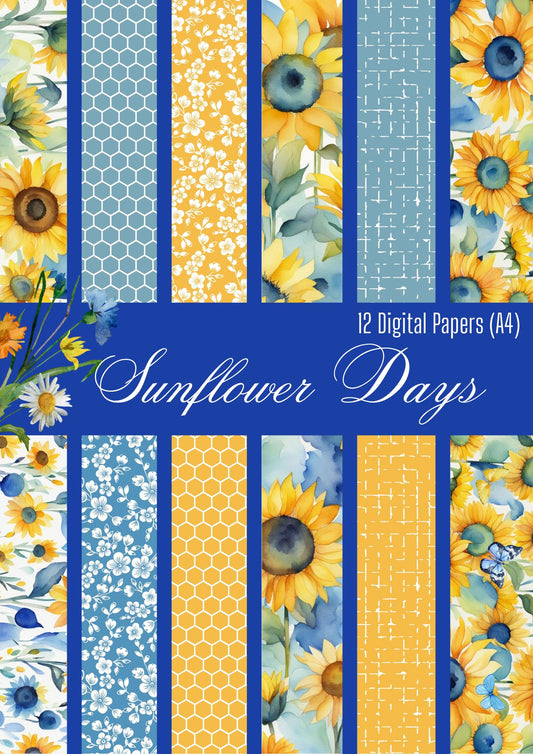 Digital Kit A4 Papers Sunflower Days - 12 designs