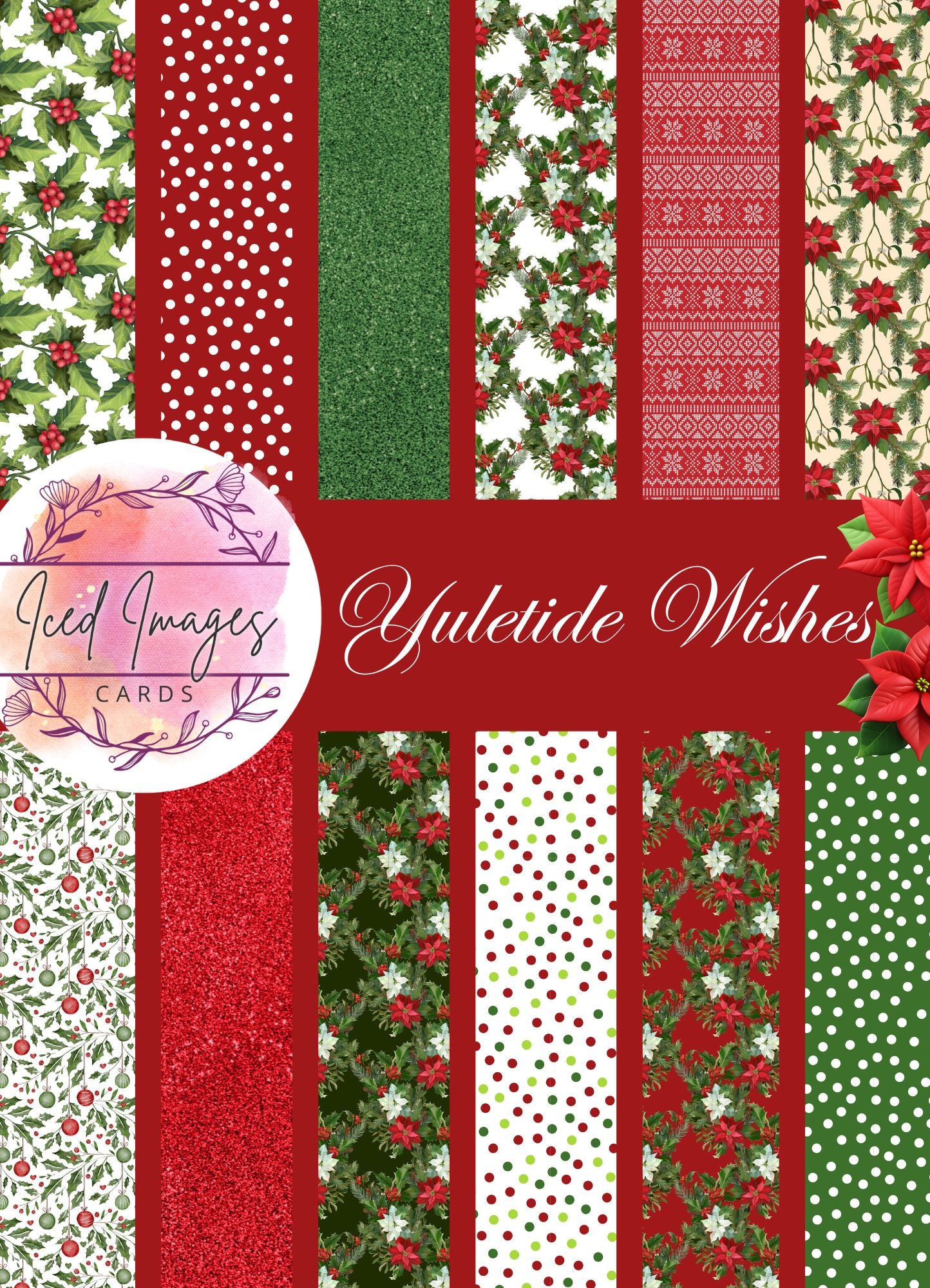 Digital Kit A4 Papers Yuletide Wishes - 12 Designs
