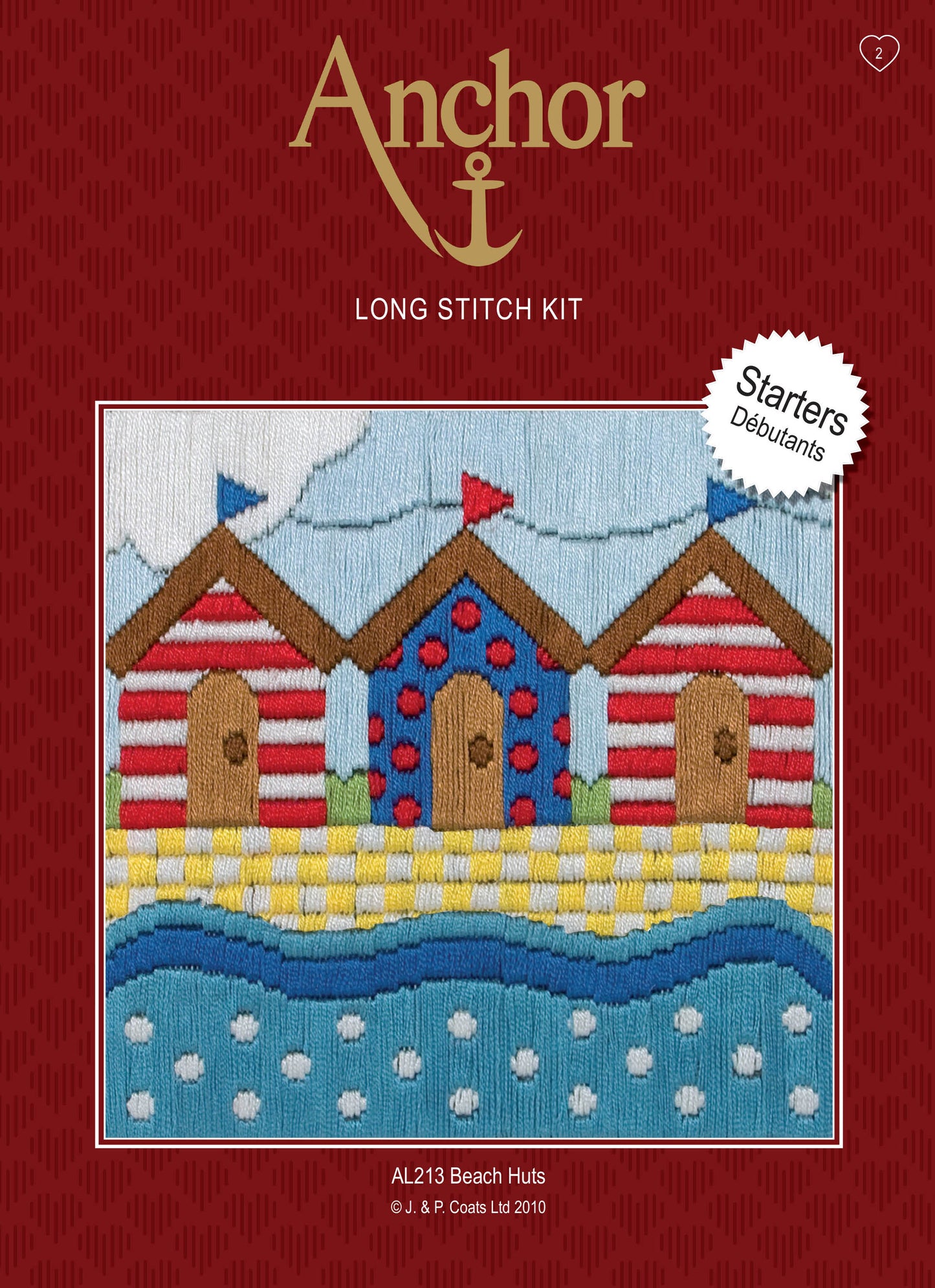 Anchor Long Stitch Kit Beach Huts DRKCrafts