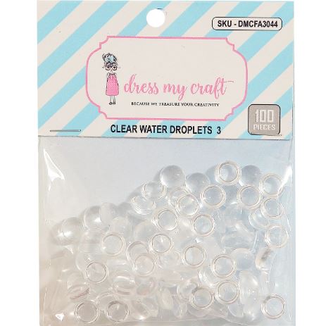 Dress My Crafts Water Droplet Embellishments 100/Pkg-#3