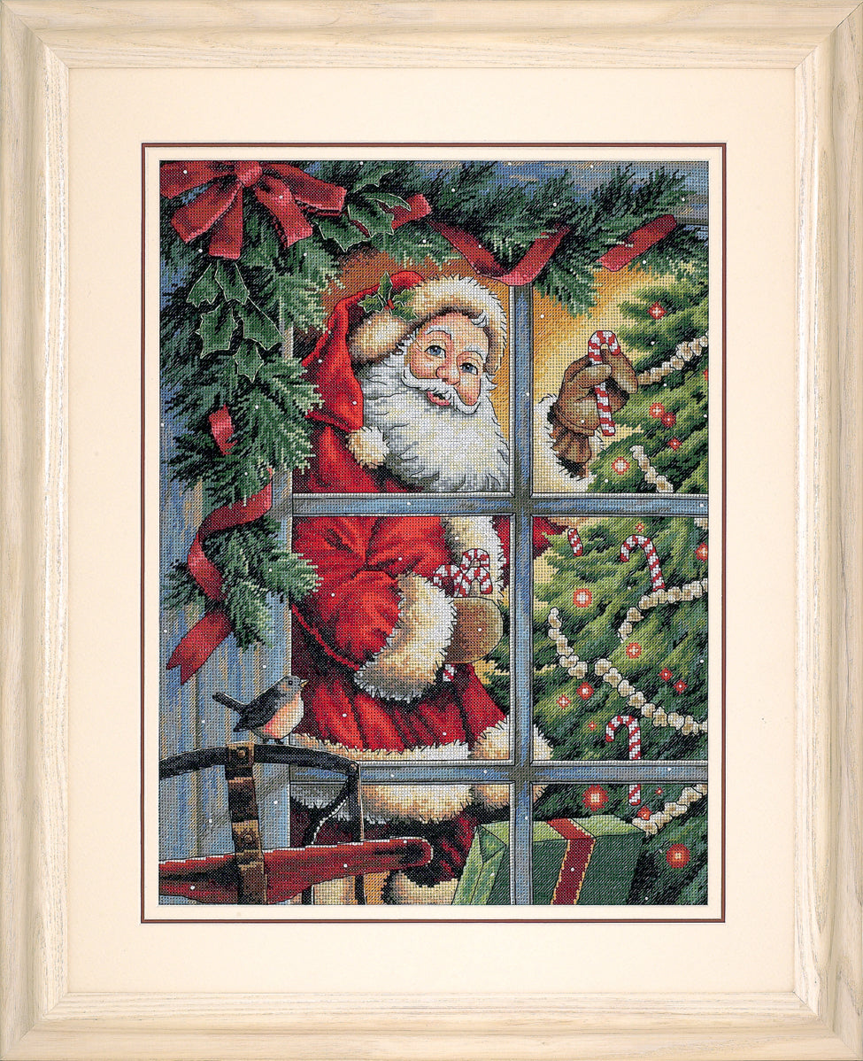 Dimensions Counted Cross Stitch Kit, Candy Cane Santa