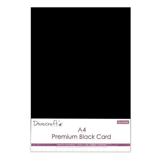 Dovecraft A4 Black Card 240gsm 10 Sheets
