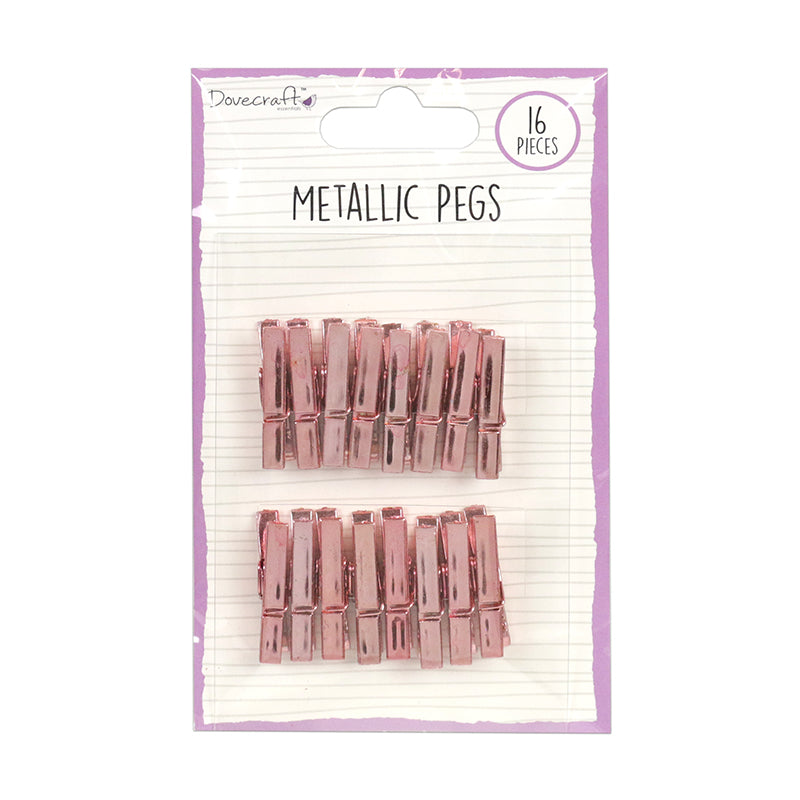 Dovecraft Essentials Metallic Pegs - Rose Gold