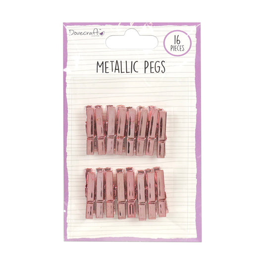 Dovecraft Essentials Metallic Pegs - Rose Gold