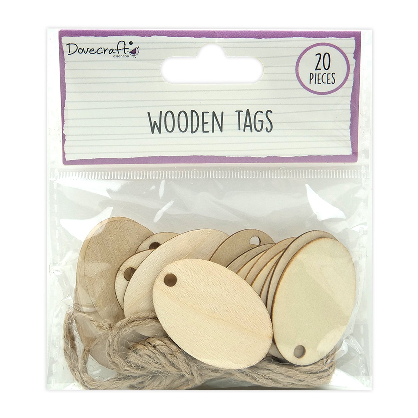Dovecraft Essentials Wooden Oval Tags