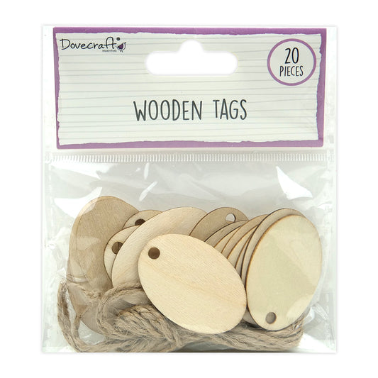 Dovecraft Essentials Wooden Oval Tags