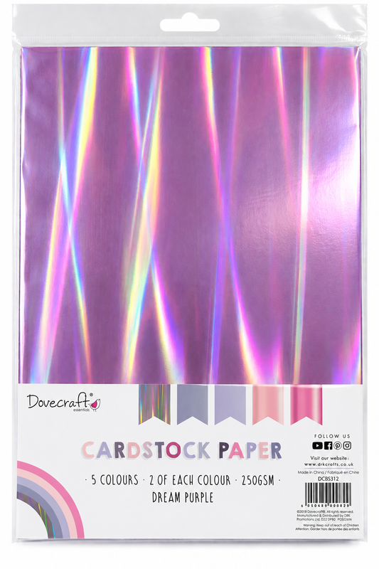 Dovecraft A4 Metallic Card - 10pk Dream Purple - 10 Pack