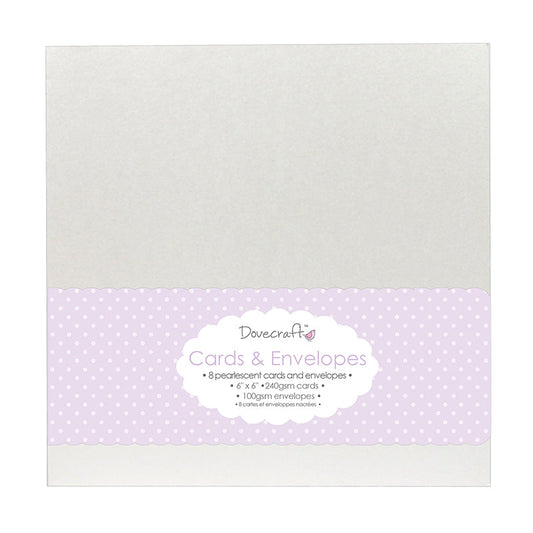 Dovecraft 8 Pearlescent 6x6 Cards & Envelopes
