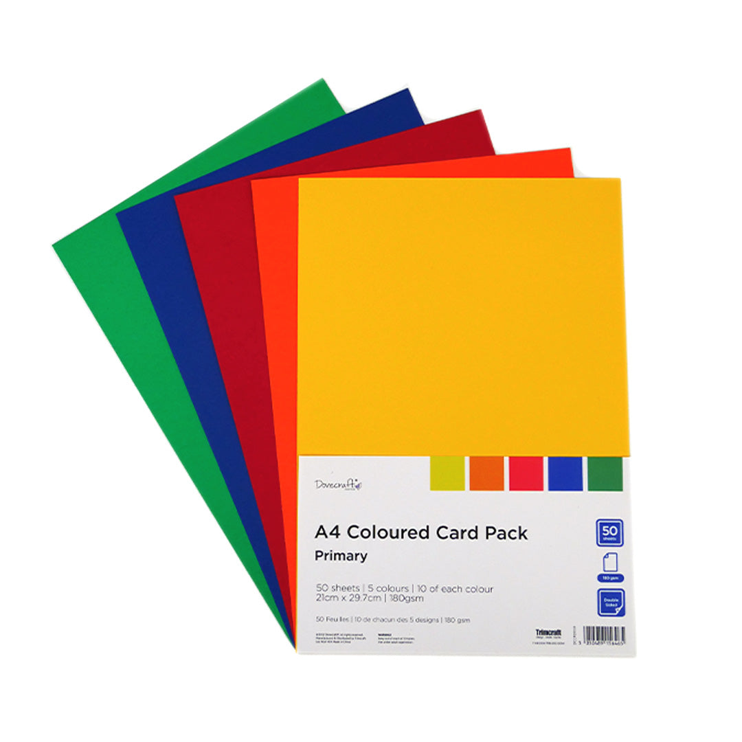 DCCRD010 Dovecraft - A4 Coloured Card Pack - Primary - Product Image 2.jpg