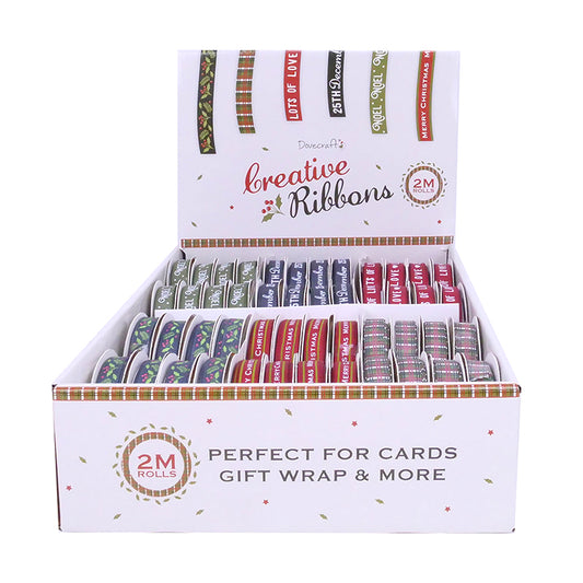 Dovecraft Christmas Ribbon Box - 48 Pieces - Traditional