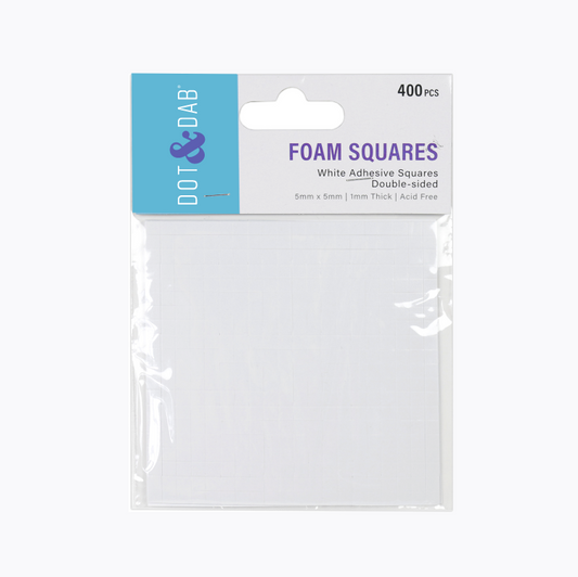 Dot & Dab Foam Squares x400 1mm white