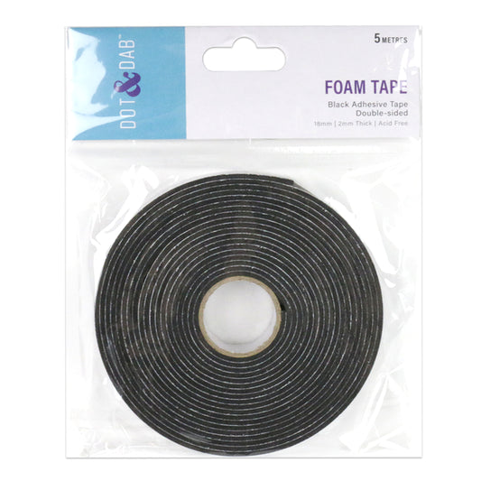 Dot & Dab Foam Tape 18mm x 5m x 2mm black