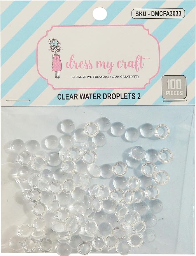 Dress My Crafts Water Droplet Embellishments 100/Pkg-#2