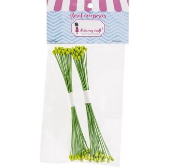 Dress My Craft Drop Shape Wire Pollen 2/Pkg-#2 Olive Gree