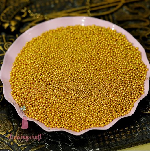 Dress My Craft Flower Pearls 1oz-Golden