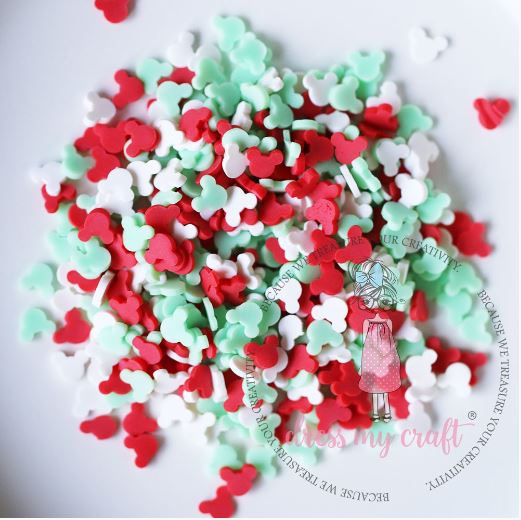 Dress My Crafts Shaker Elements 8gm-Red Green Mickey