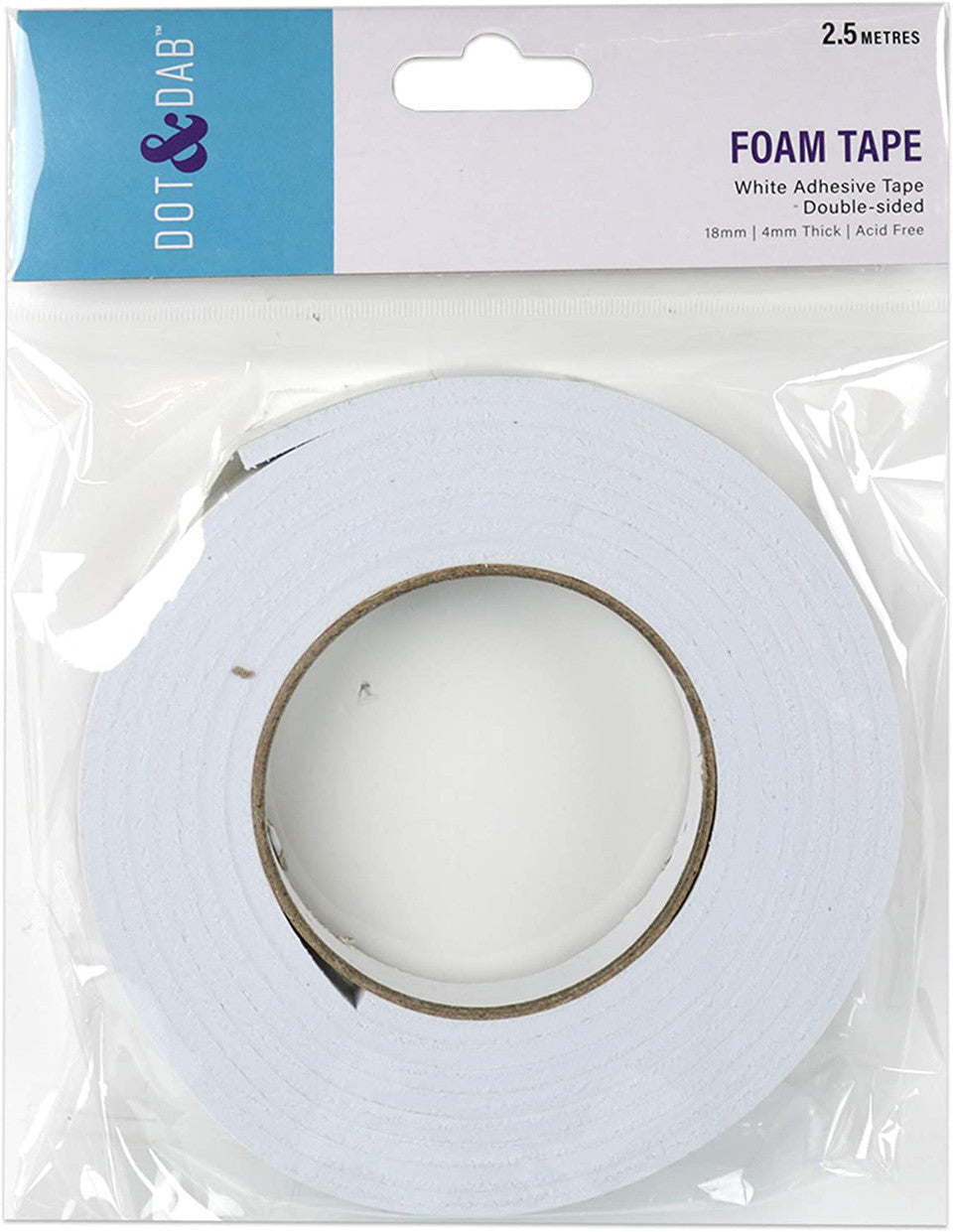 Dot & Dab Foam Tape 18mm x 2.5m x 4mm white
