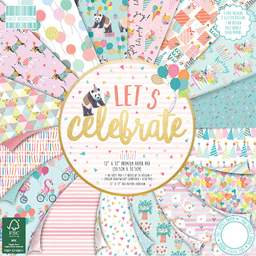First Edition FSC 12x12 Paper Pad - Lets Celebrate