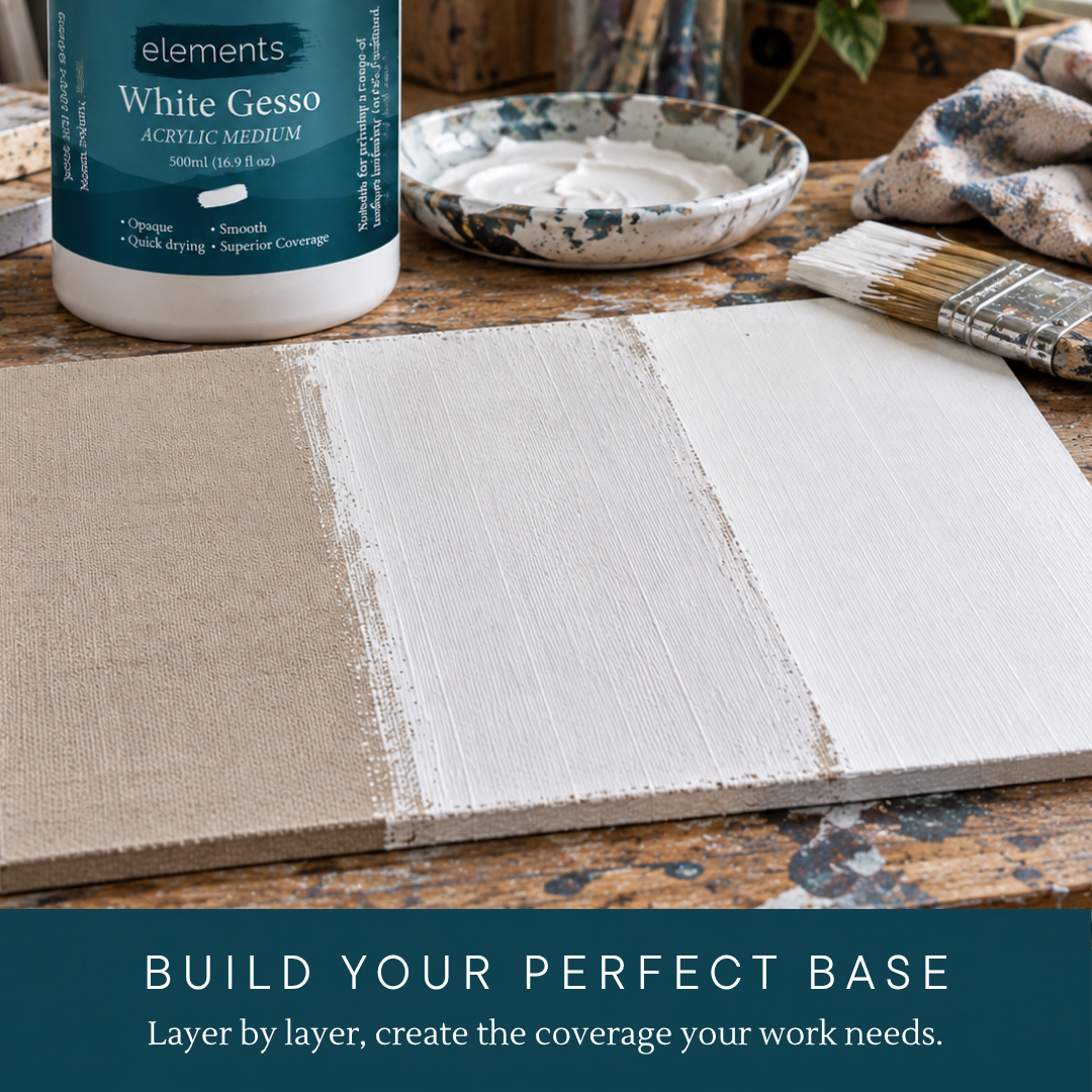 Elements White Gesso 500ml – Art & Craft Essential