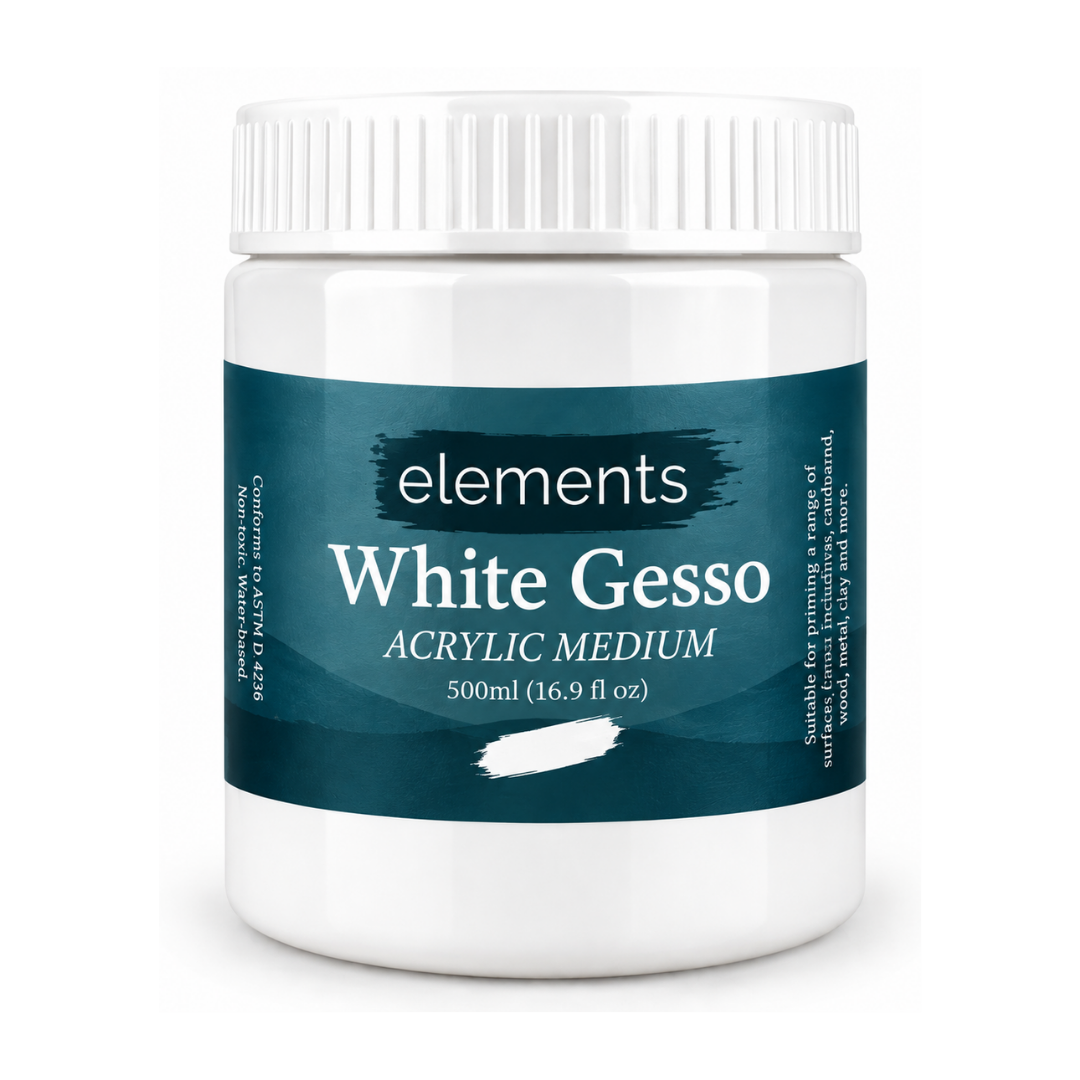 Elements White Gesso 500ml – Art & Craft Essential