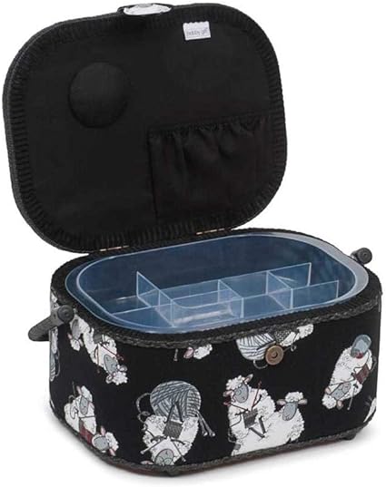 Sewing Basket Oval - Knit Sheep - Oval - HobbyGift - HGLO462