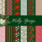 Digital Kit A4 Papers Holly Sprigs - 12 designs