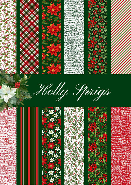 Digital Kit A4 Papers Holly Sprigs - 12 designs