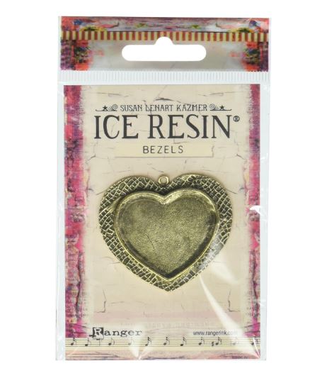 Ice Resin Milan Bezels Closed Back Large Heart-Antique Bronze