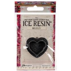 Ice Resin Milan Bezels Closed Back Heart Medium-Antique Silver