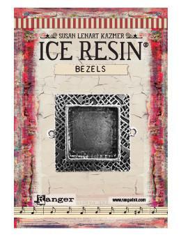 Ice Resin Milan Bezels Closed Back Square Medium-Antique Silver