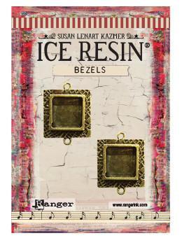 Ice Resin Milan Bezels Closed Back Square Small-Antique Bronze