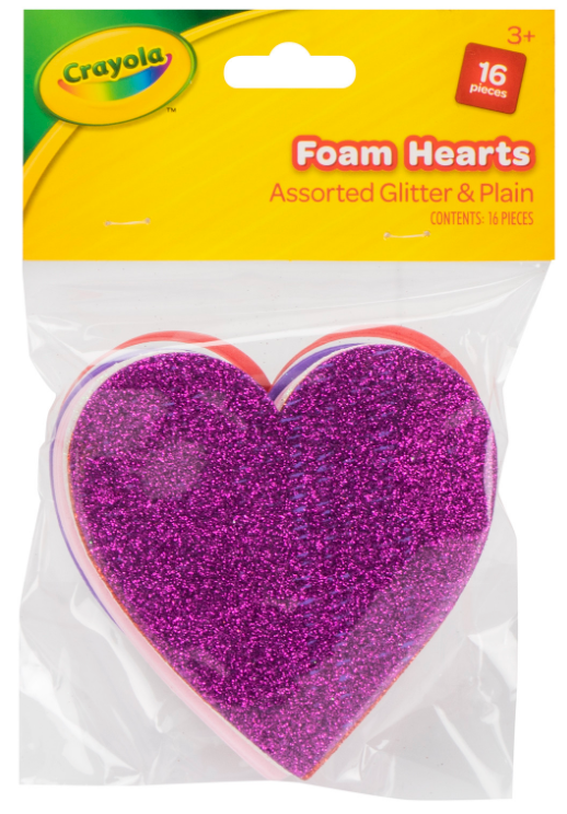 Crayola Foam Glitter Heart 16p