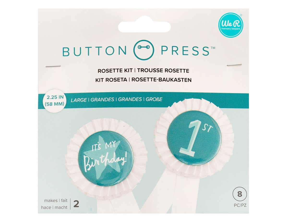 We R Memory Keepers Button Press - Rosette Kit - White - Makes 2 (8 Piece)