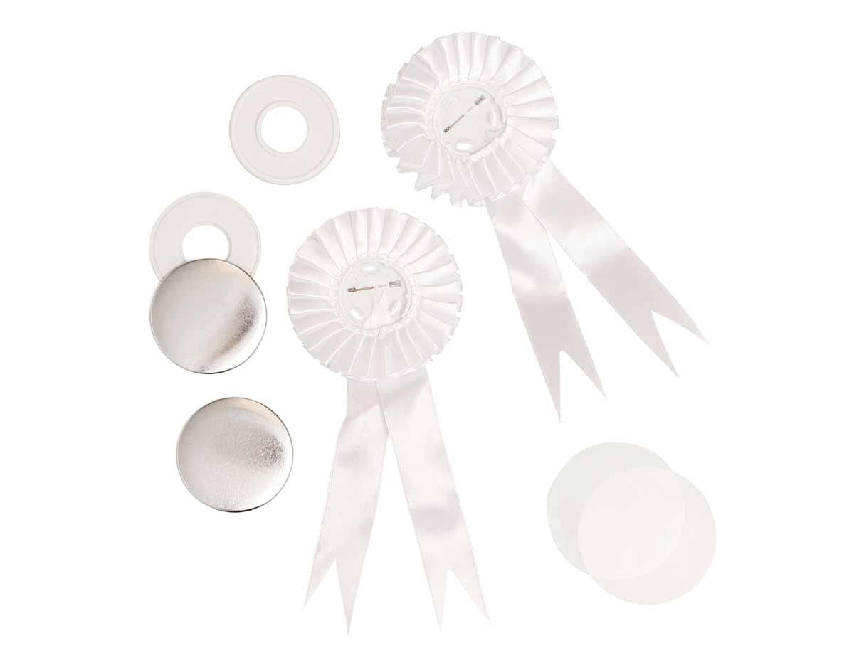 We R Memory Keepers Button Press - Rosette Kit - White - Makes 2 (8 Piece)