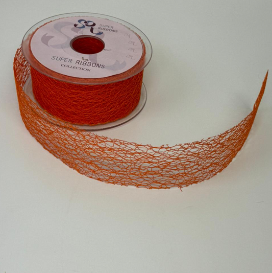 Mesh Ribbon 50mm Orange 20 metre reel