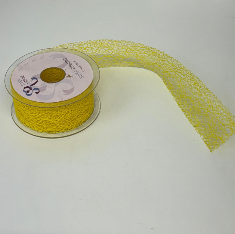 Mesh Ribbon 50mm Yellow 20 metre reel