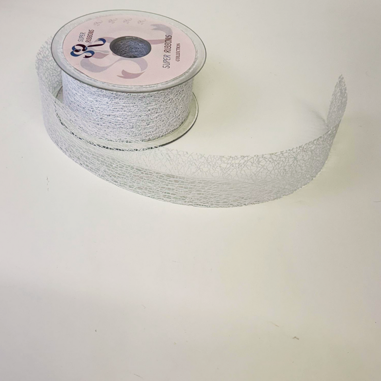 Mesh Ribbon 50mm White 20 metre reel